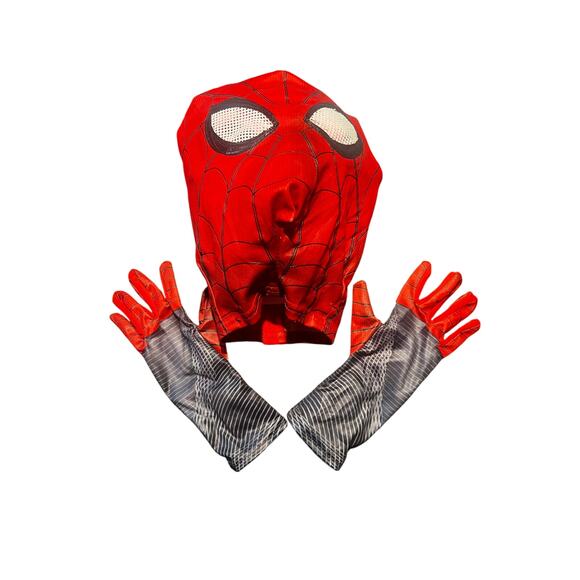 Spider Man Costume Boys Size 7/8 Complete Set Mask & Gloves - Picture 7 of 10